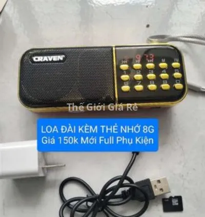 Loa phát nhạc và đài fm mới + thẻ nhớ 8g